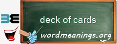 WordMeaning blackboard for deck of cards